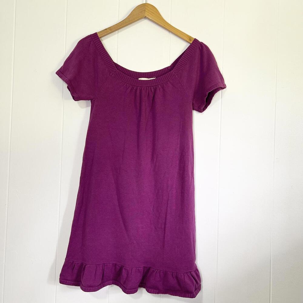 Vintage Roxy Purple Eggplant Knit Long Dress Shirt Dress Girls XL